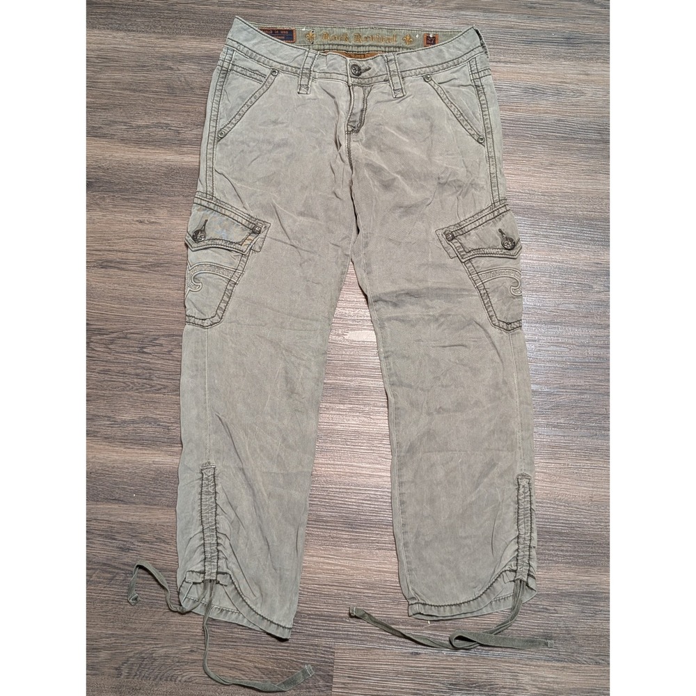 Rock Revival Sage Green Tencel Cargo Capri Pants RECO50W-2 Low Rise Womens 27